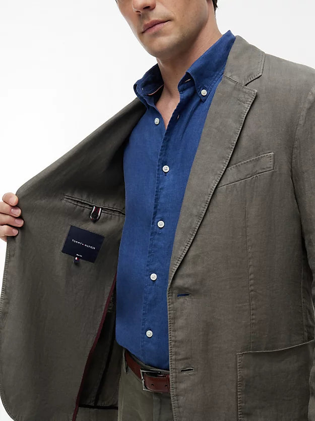 New York Label Regular Fit Pure Linen Blazer