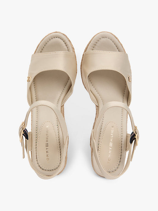 Satin Monogram Wedge Espadrilles