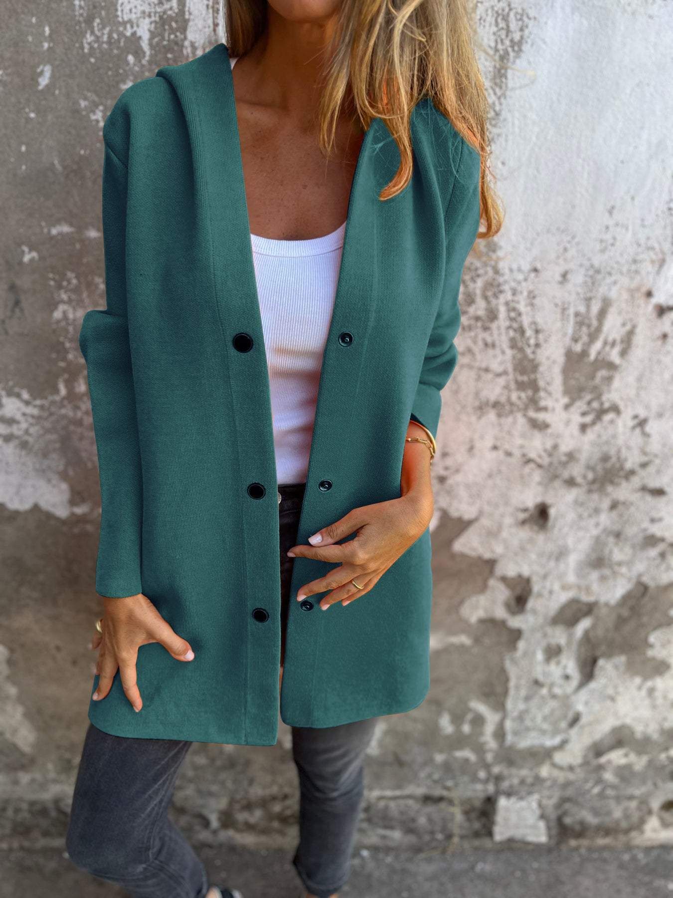 SOLDES EXCEPTIONNELS🔥 Veste à capuche décontractée boutonnée