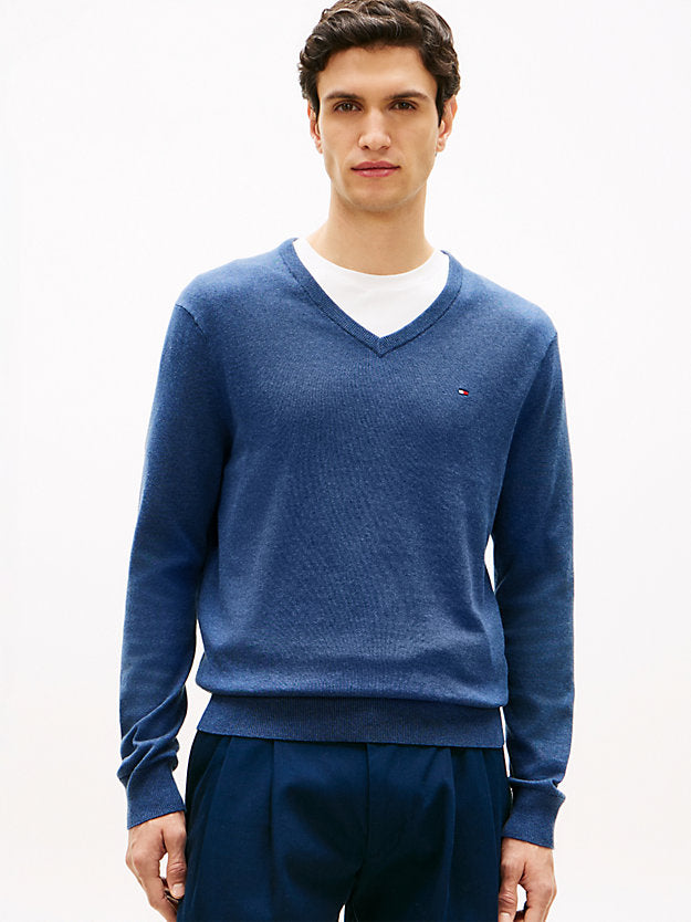 Flag Embroidery V-Neck Jumper