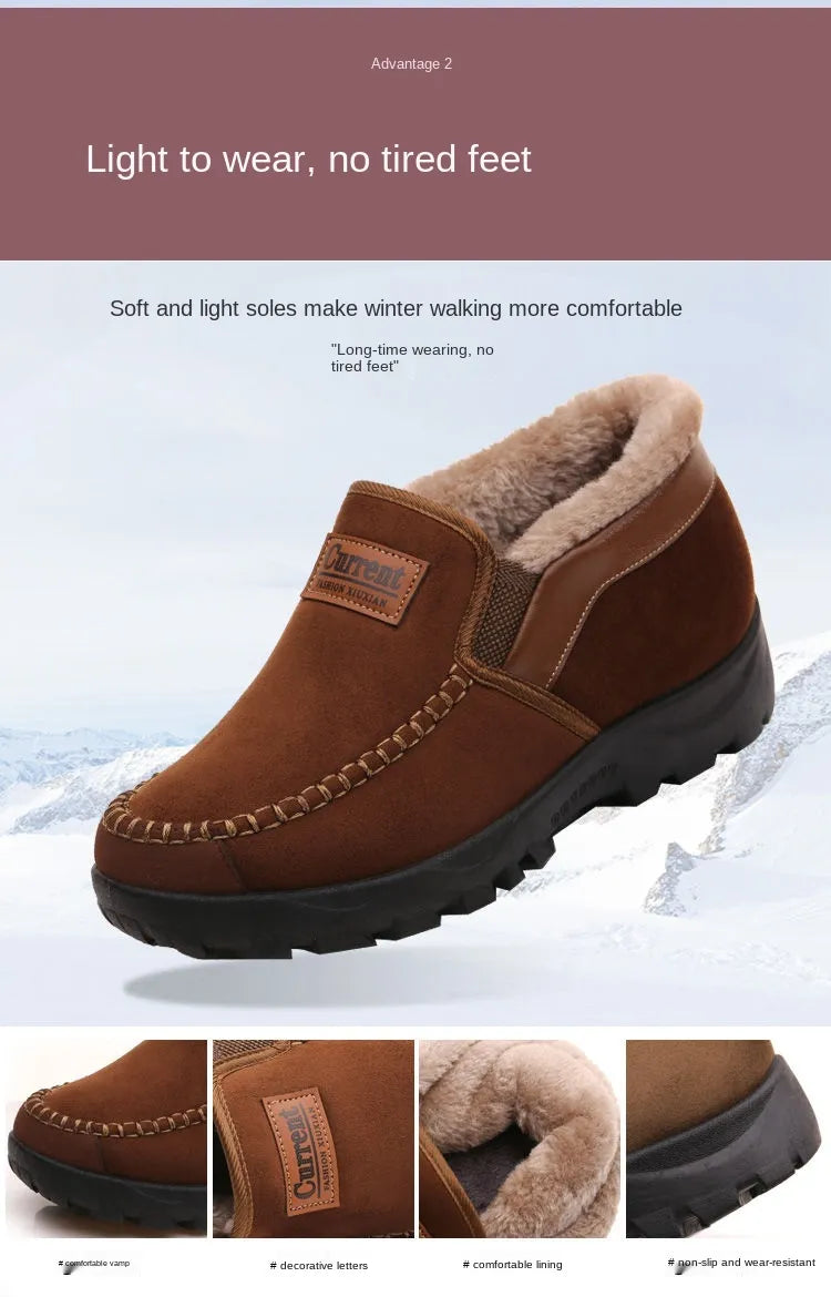 Bequeme wasserdichte warme Leder-Schneestiefel