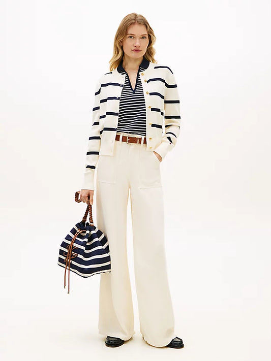 Premium Knit Gold-Tone Button Cardigan