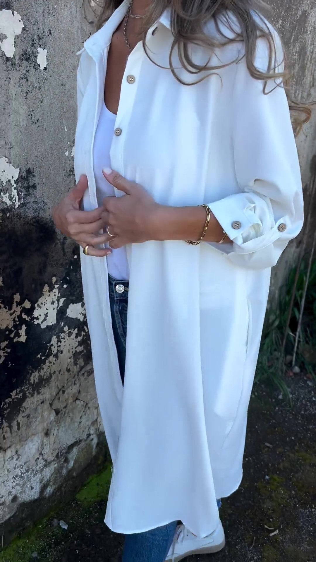 🔥LETZTER TAG 50% RABATT🔥Damen-Freizeit-Hemdjacke mit Revers in Unifarben
