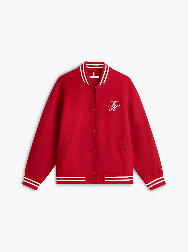 Double-Faced Wool Blend Bomber Jacket