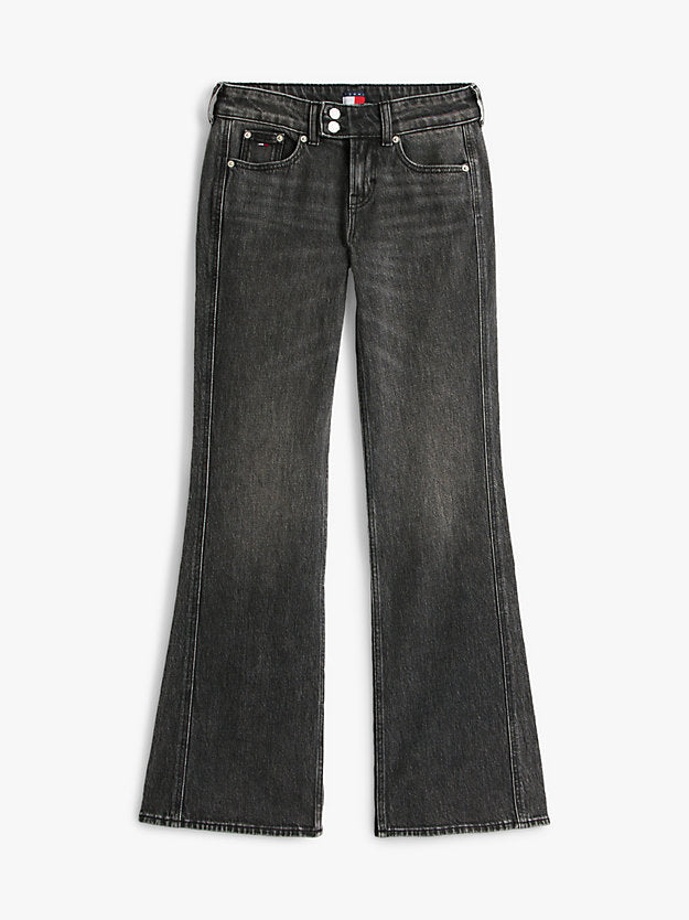 Faded Low Rise Bootcut Black Jeans
