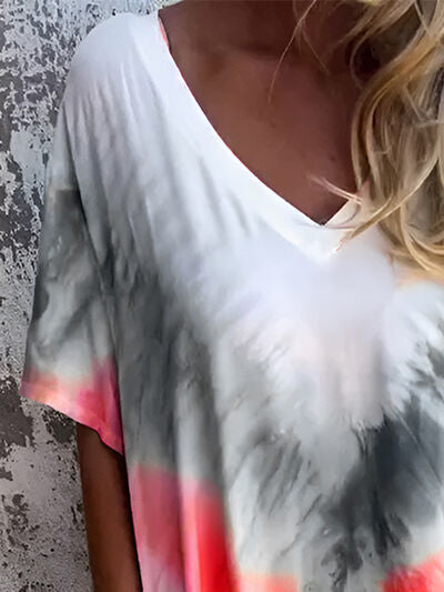 Tie-Dye-Kurzkleid mit Taschen in voller Größe