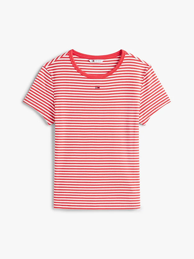 Ribbed Slim Crew Neck T-Shirt