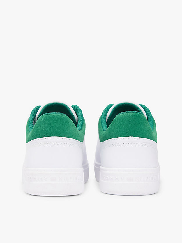 Leather Embossed Logo Cupsole Trainers