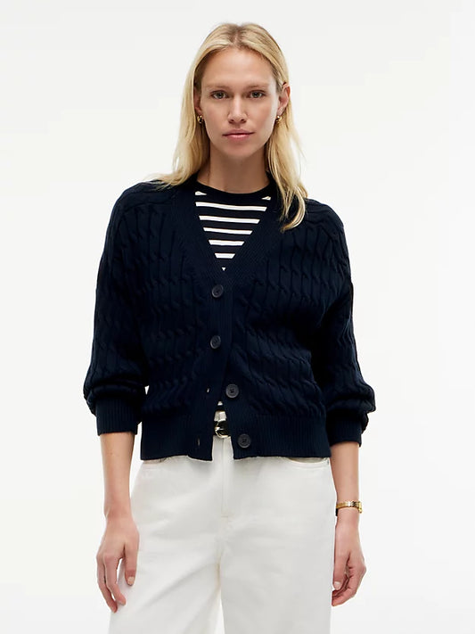 Cable Knit Oversized V-Neck Cardigan