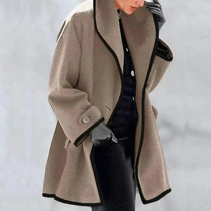 Manteau surdimensionné à capuche boutonné décontracté pour femme