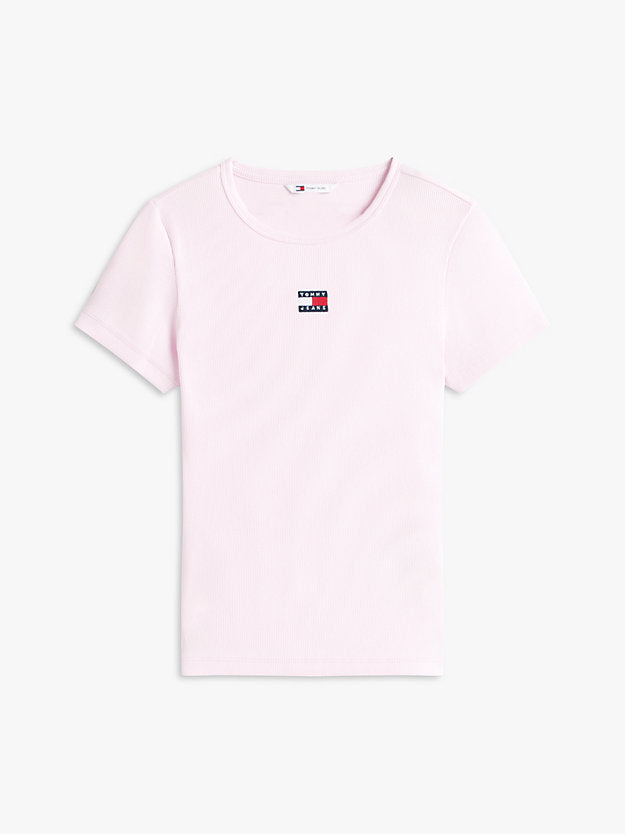 Badge Ribbed Slim T-Shirt