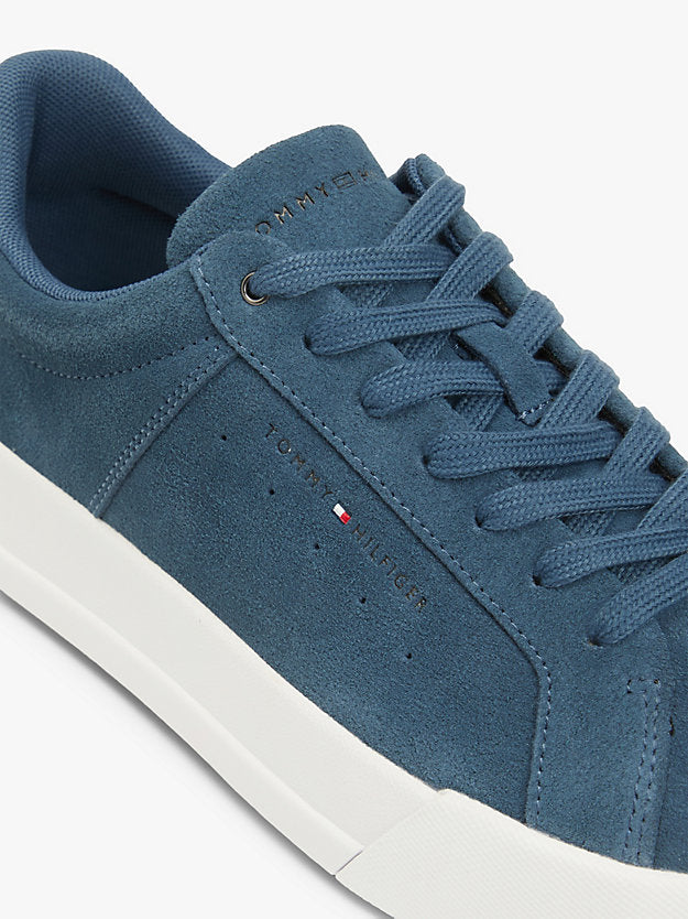 Contrast Heel Suede Court Trainers
