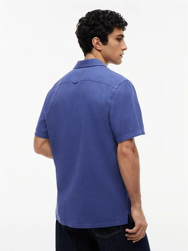 Regular Fit Linen Blend Short Sleeve Shirt