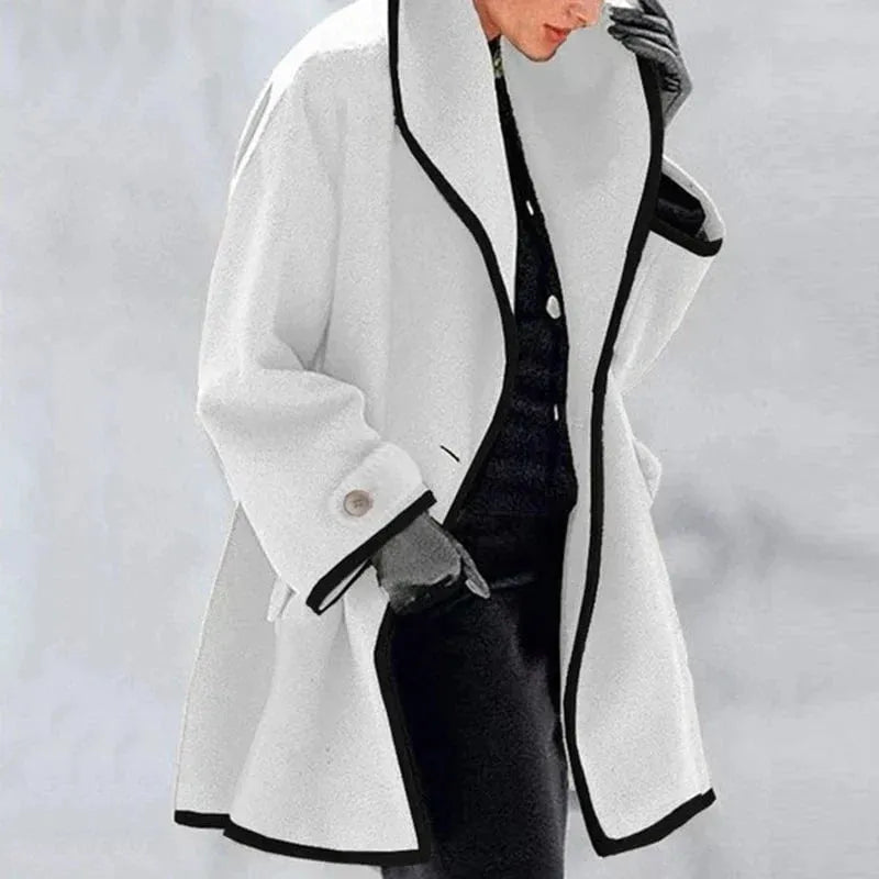 Manteau surdimensionné à capuche boutonné décontracté pour femme