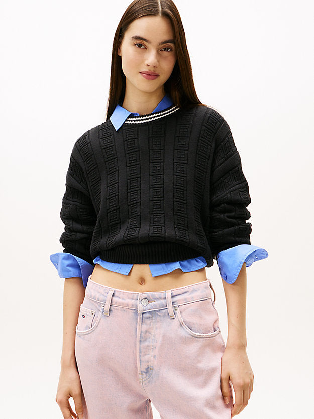 Flag Cable Knit Relaxed Jumper