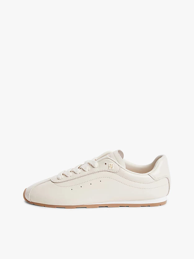 Monogram Plaque Leather Trainers