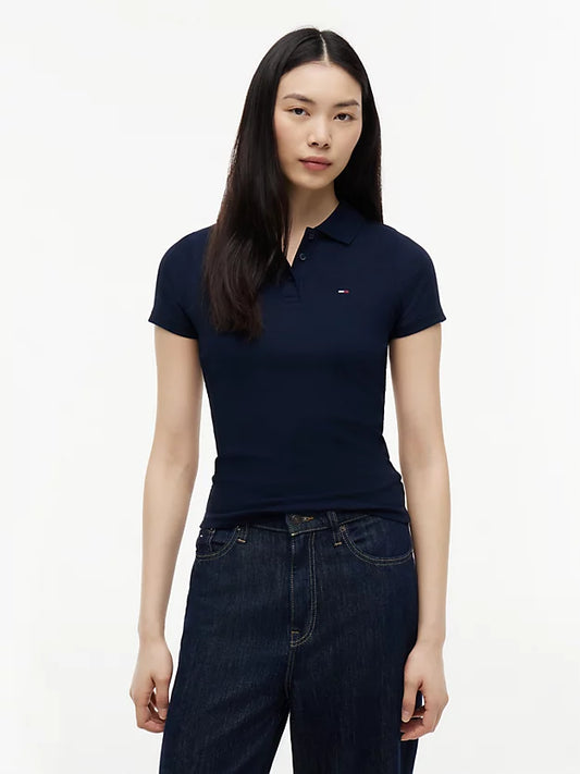 Slim Fit Ribbed Polo Shirt