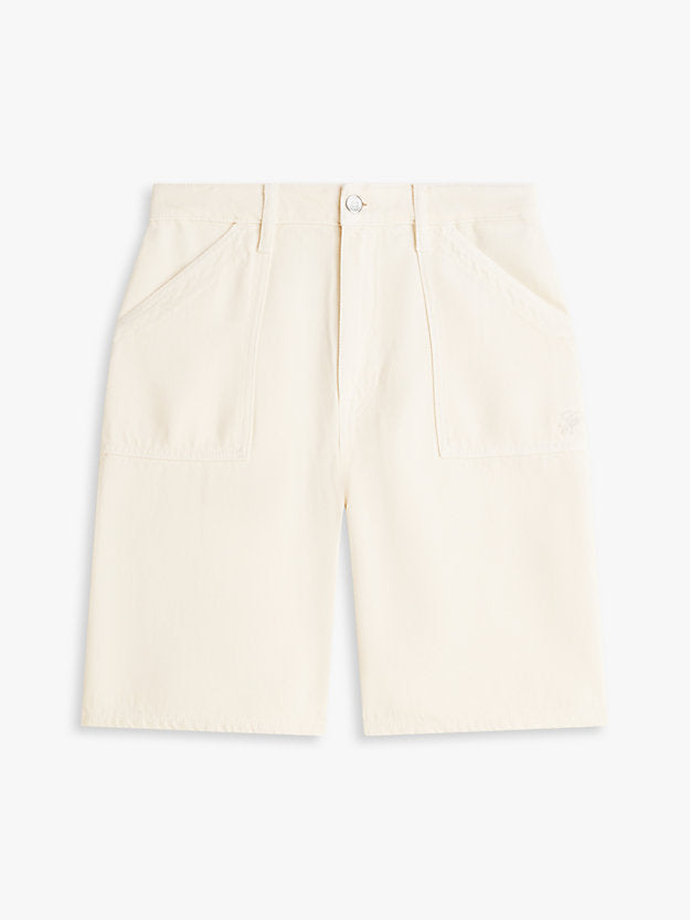 Mid Rise Relaxed Straight Leg Bermuda Shorts