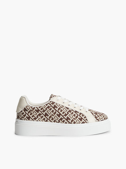 Monogram Platform Textile Trainers