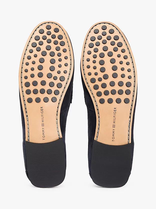 Suede Chain Penny Loafers