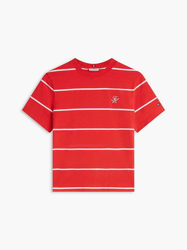 Logo Embroidery Jersey Crew Neck T-Shirt
