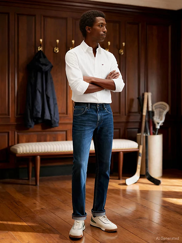 Denton Faded Straight Leg Jeans