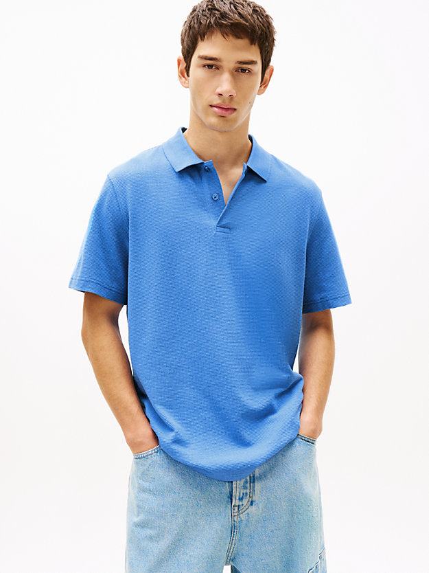 Badge Regular Fit Waffle Knit Polo Shirt