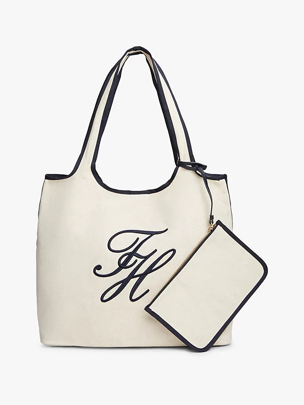 Canvas Beach Tote Bag WiPouch