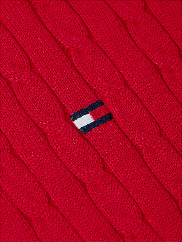 Cable Knit Short Sleeve Polo Jumper