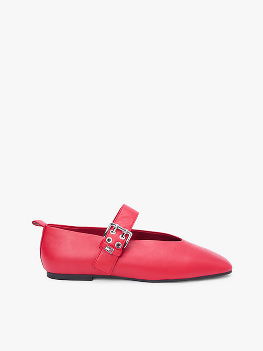 Leather Buckle Ballerinas