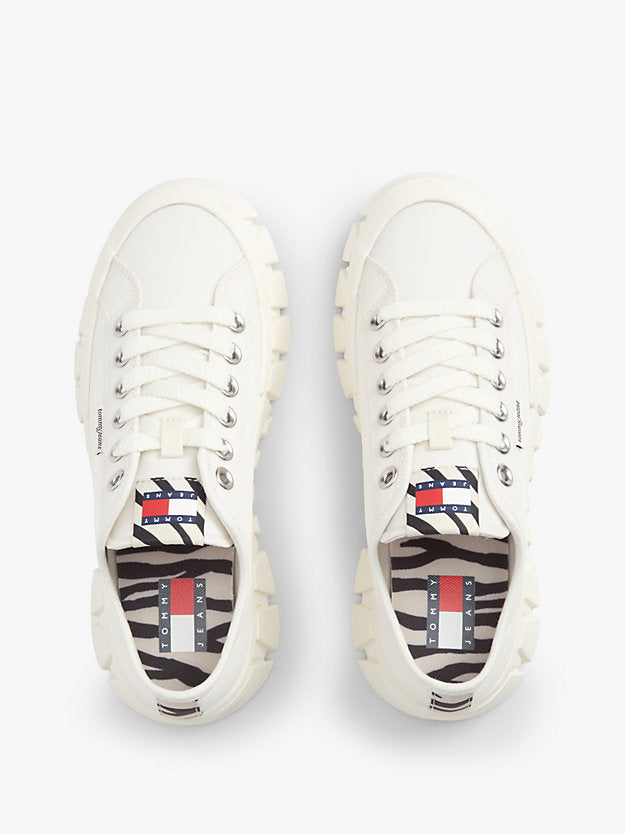 Zebra Print Logo Platform Cupsole Trainers