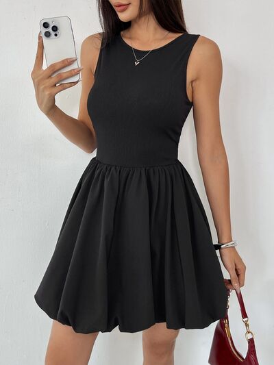 Perfee gerafftes ärmelloses Minikleid