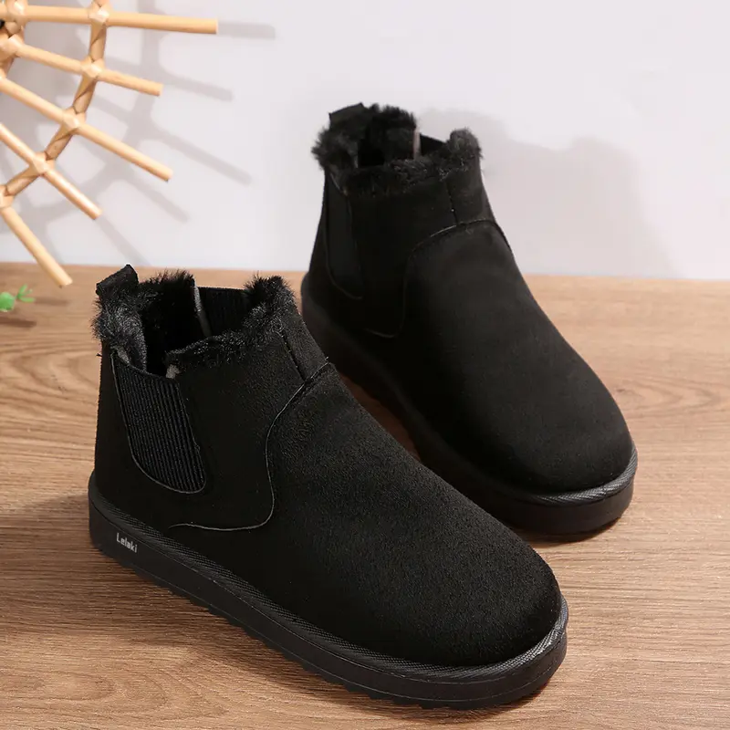 🔥 Heute bestellen & 49% RABATT erhalten - Bequeme, runde, flauschig gefütterte Slip-On Knöchel-Winterstiefel