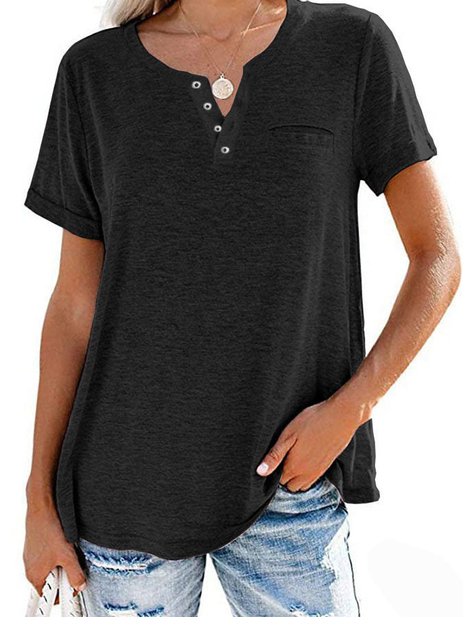 T-shirt uni à poche et manches courtes (3 pour la livraison gratuite)