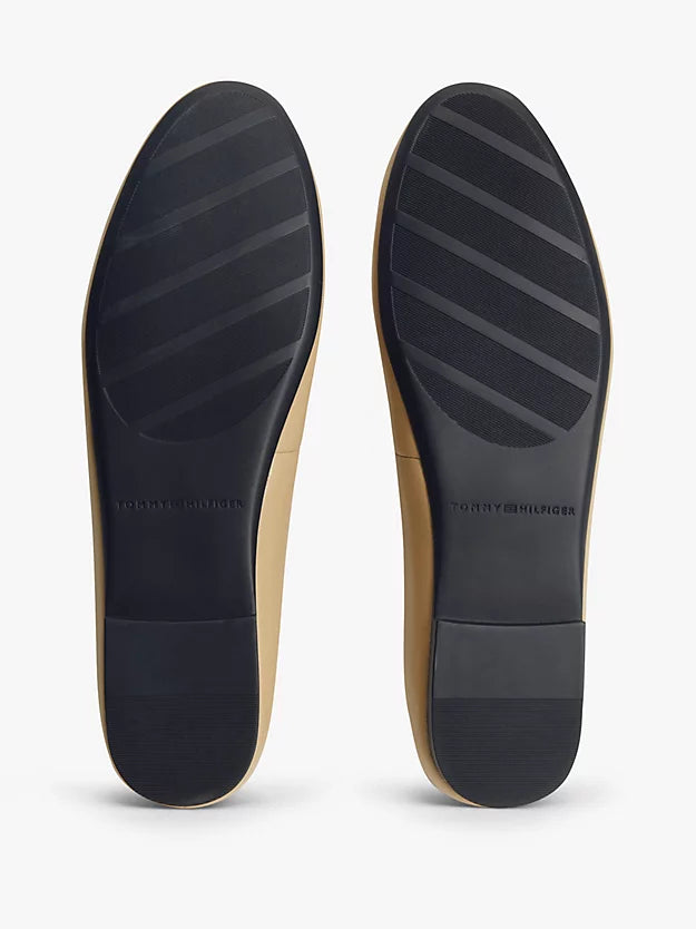 Monogram Plaque Leather Ballerinas