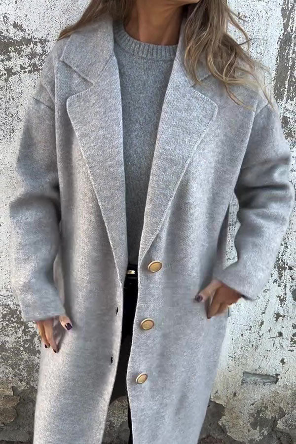 RÄUMUNGSVERKAUF🔥Einfarbige legere Langarmjacke mit Revers – 48 % RABATT