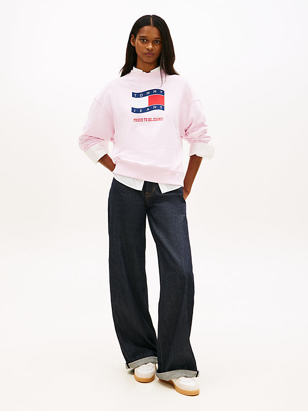 Wavy Flag Sueded Terry Boxy Sweatshirt