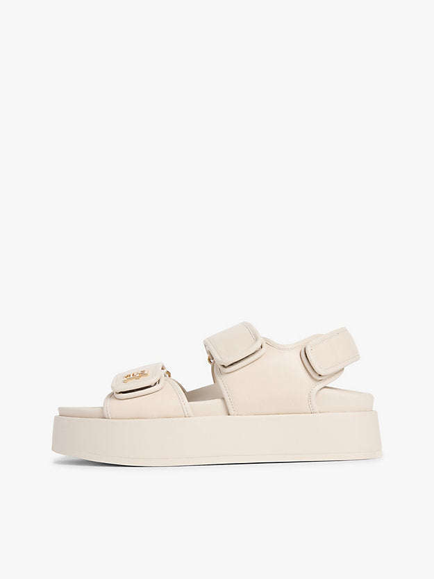 Leather Monogram Platform Sandals