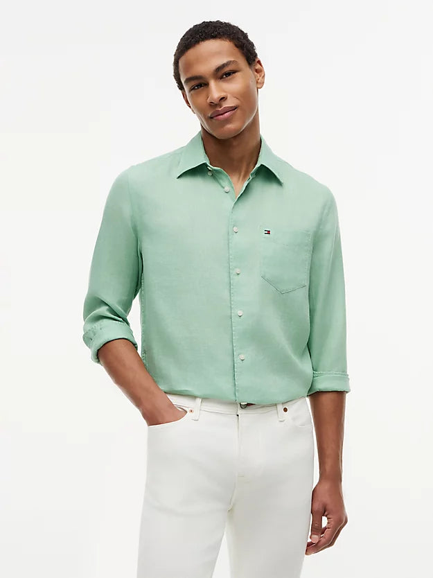 Regular Fit Washed Pure Linen Shirt