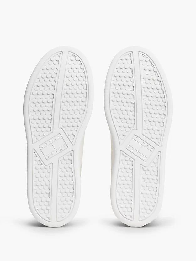 Contrast Heel Leather Archive Court Trainers