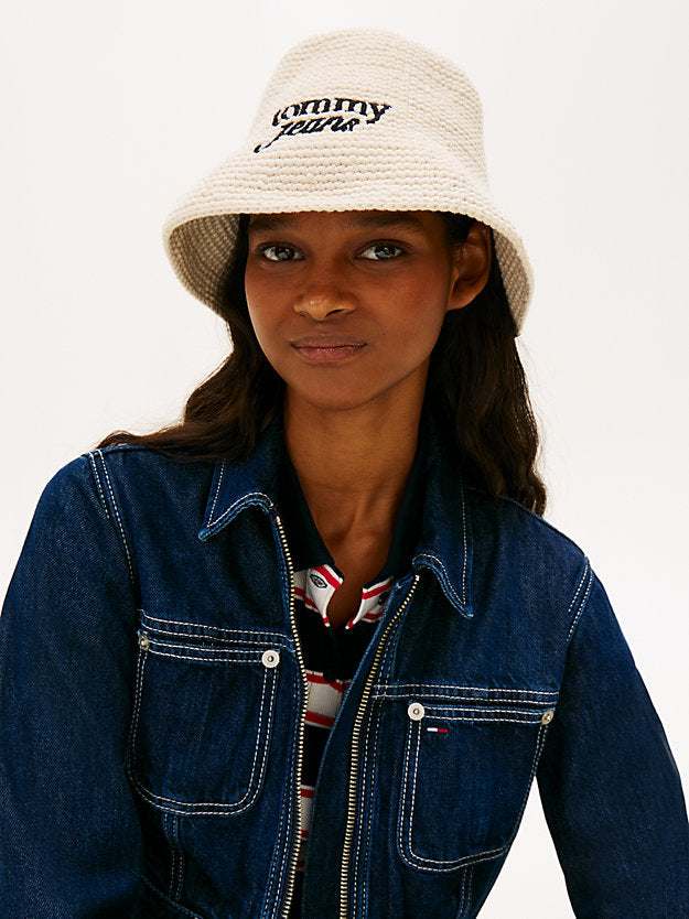 Crochet Logo Embroidery Bucket Hat
