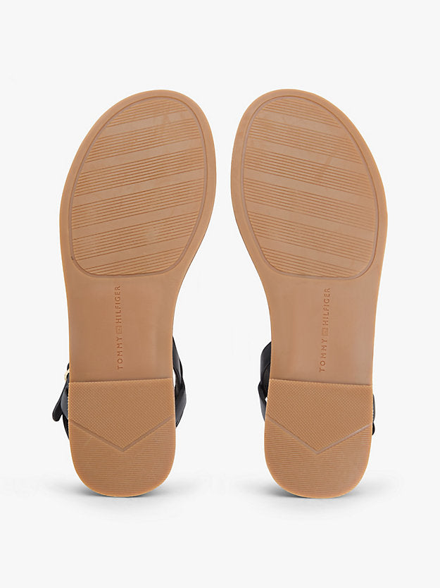 Leather Monogram Strap Sandals