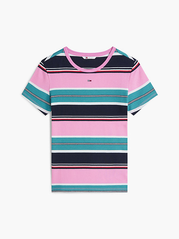 Ribbed Slim Crew Neck T-Shirt