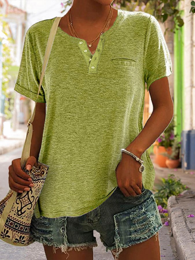 T-shirt uni à poche et manches courtes (3 pour la livraison gratuite)