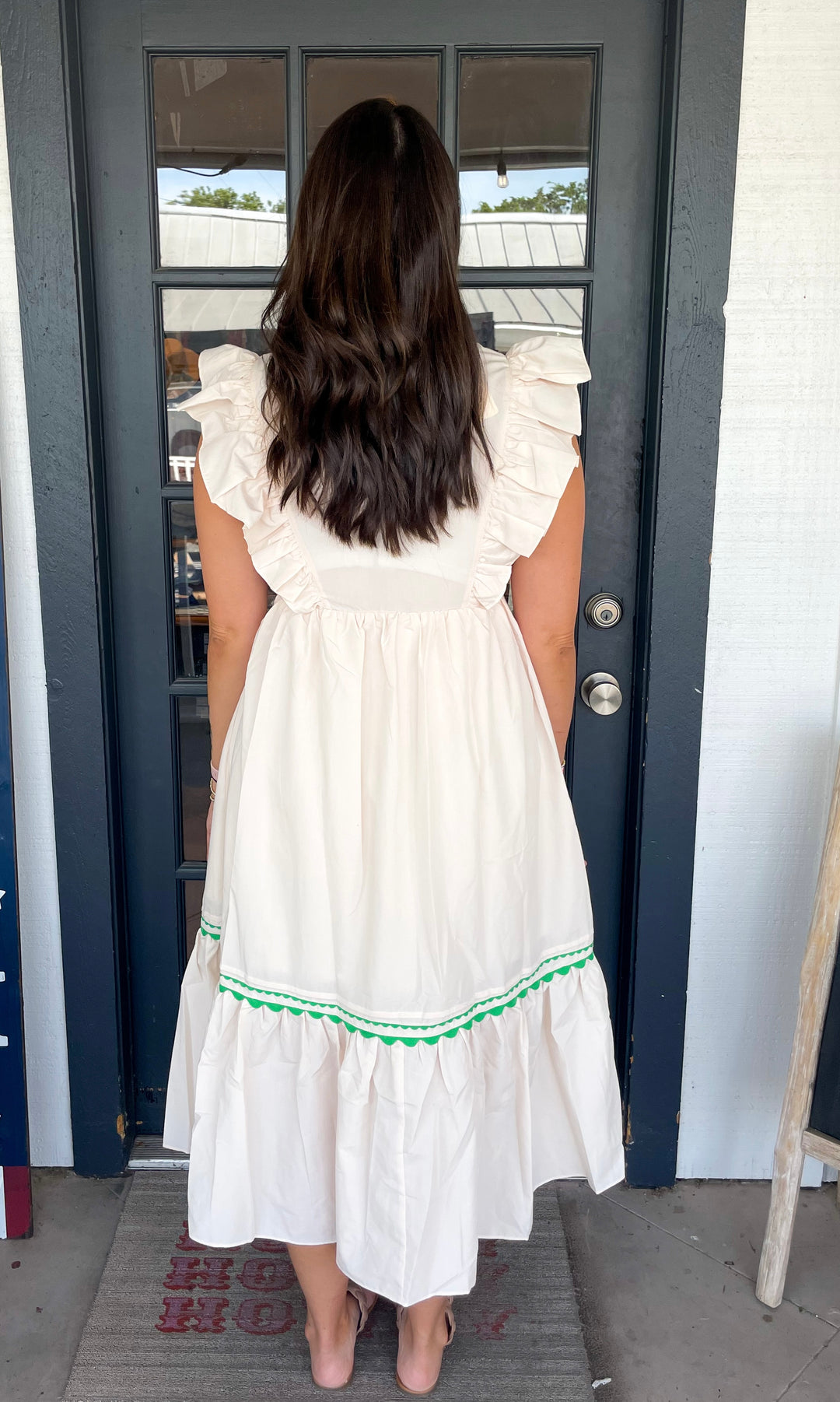 Robe longue à col en V et manches volantées pour femme (achetez-en 2, livraison gratuite)