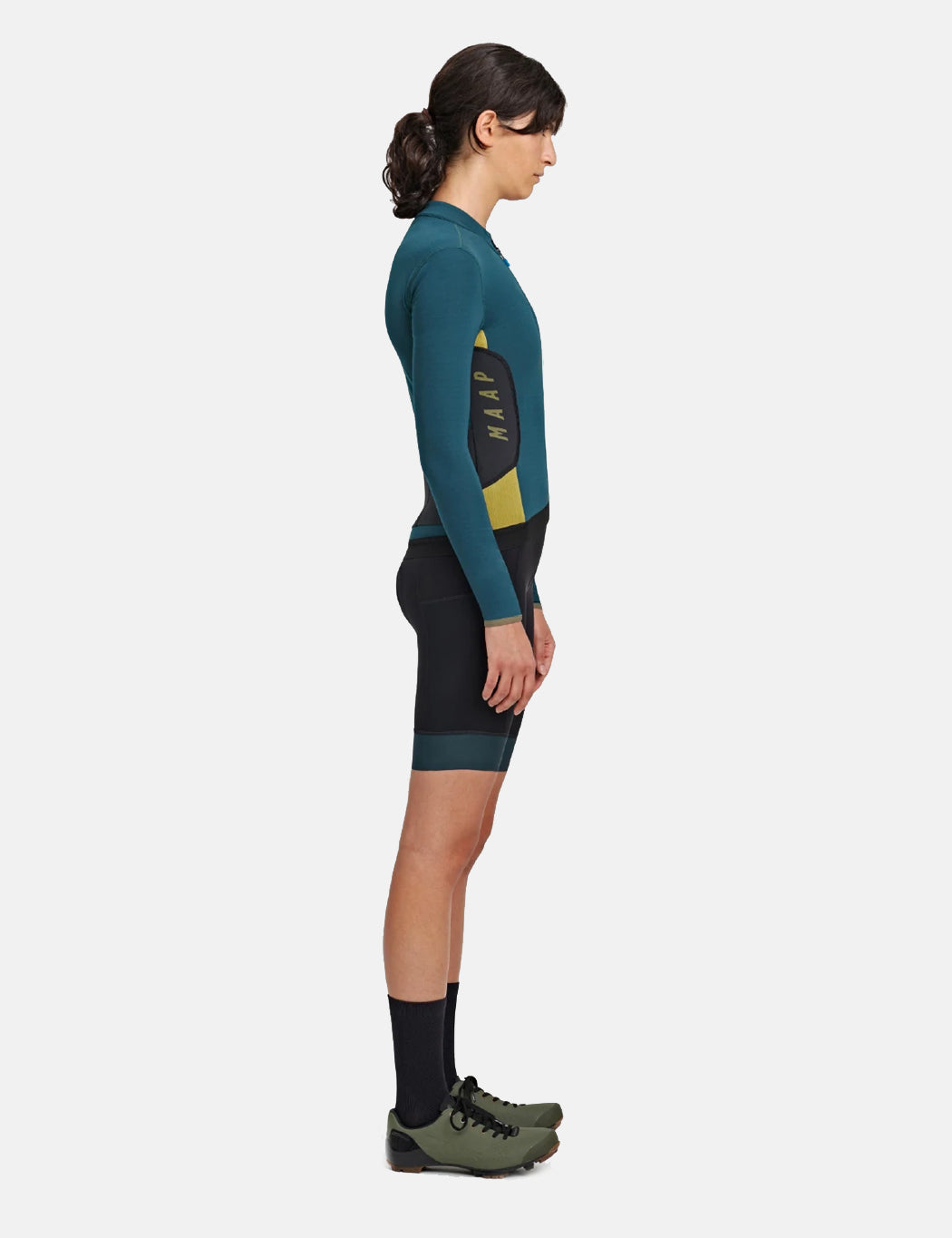 Maillot manches longues Alt_Road pour femme - Bleu sarcelle foncé