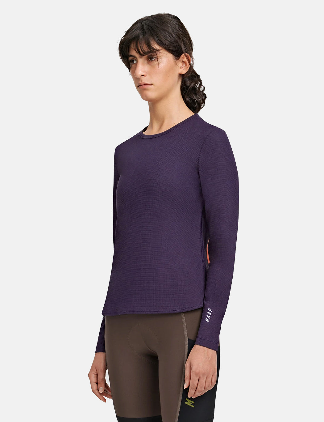 T-shirt à manches longues de vélo de route Alt_Road pour femme - Aubergine