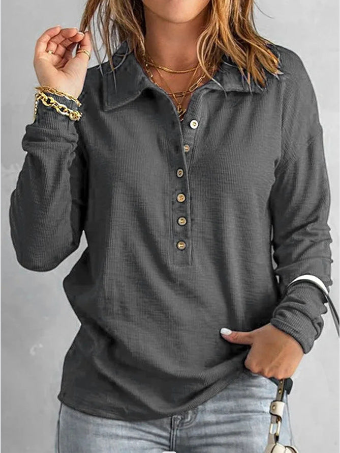 T-shirt confortable en coton à col en V pour femme