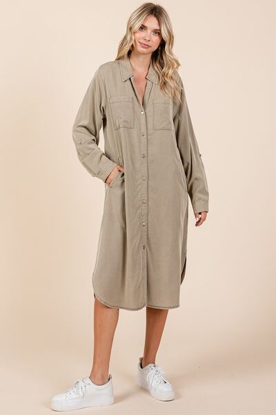 Robe chemise manches longues boutonnée Mittoshop