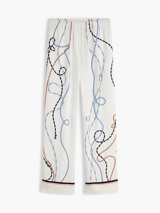 Rope Print Relaxed Straight Trousers